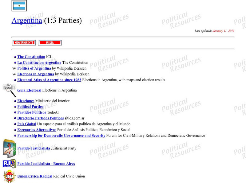 Political Resources on the Net: Argentina (1:3 Parties) Website Political Resources on the Net: Argentina (1:3 Parties) Website