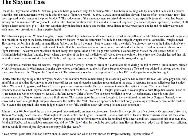 Nasa: "The Slayton Case" Website Nasa: "The Slayton Case" Website