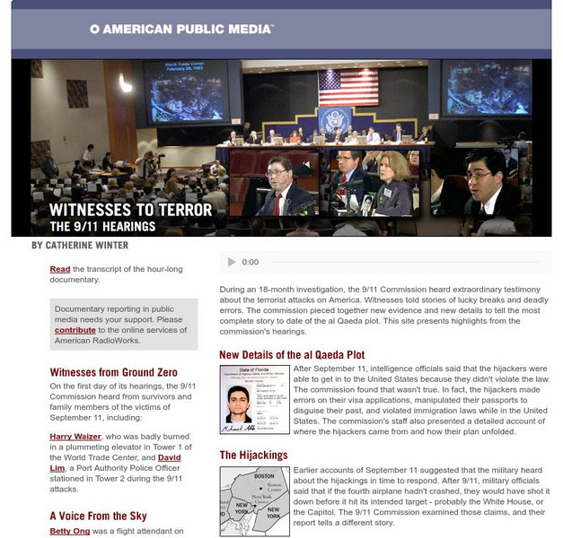 Witnesses to Terror: The 9/11 Hearings Handout
