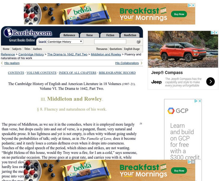 Bartleby.com: Cambridge History of Eng and Am Lit: Middleton and Rowley Handout Bartleby.com: Cambridge History of Eng and Am Lit: Middleton and Rowley Handout