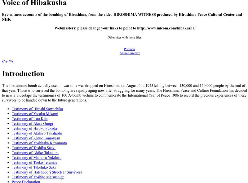 Voice of Hibakusha Primary