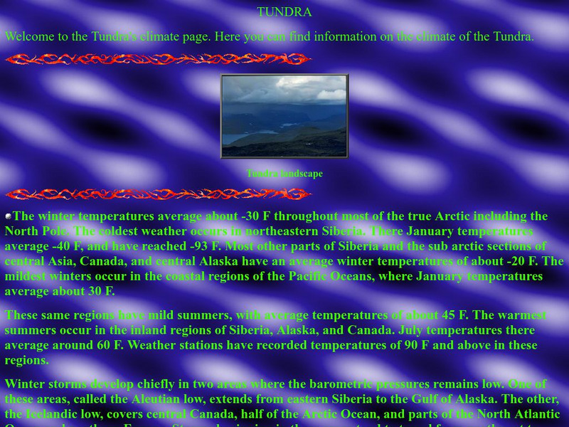 Thurston High School: The Tundra Climate Website Thurston High School: The Tundra Climate Website