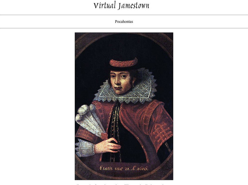 Virtual Jamestown: Pocahontas Graphic Virtual Jamestown: Pocahontas Graphic