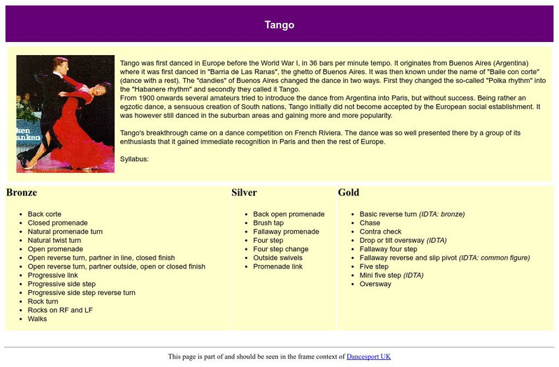 Danceport: Tango Article Danceport: Tango Article