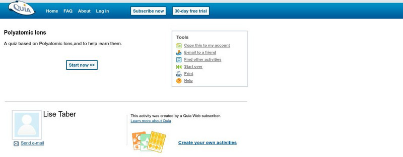 Quia: Polyatomic Ions Quiz eBook Quia: Polyatomic Ions Quiz eBook