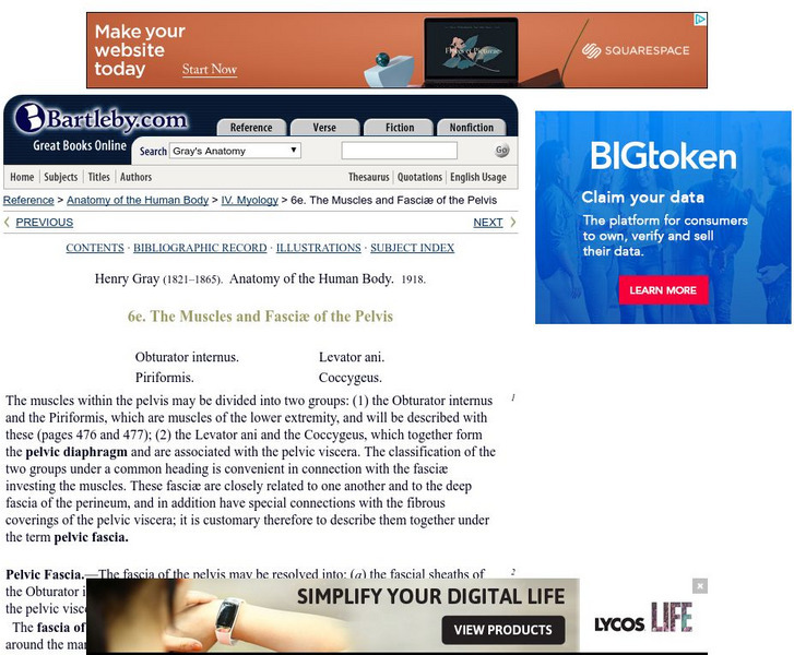 Bartleby.com: The Muscles and Fascie of the Pelvis Handout Bartleby.com: The Muscles and Fascie of the Pelvis Handout