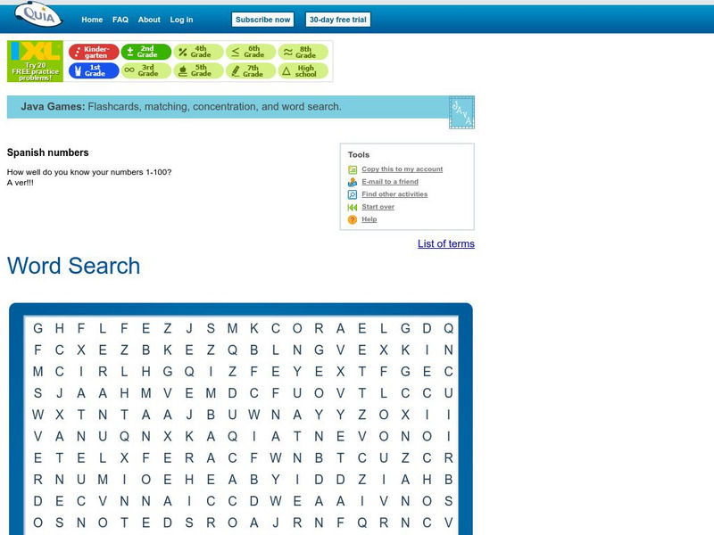 Quia: Spanish Numbers Word Search Interactive Quia: Spanish Numbers Word Search Interactive