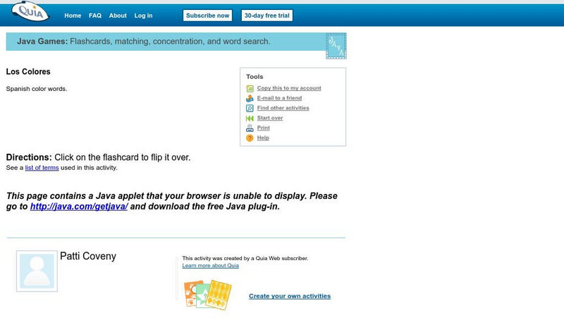 Quia: Los Colores Flashcards Interactive Quia: Los Colores Flashcards Interactive