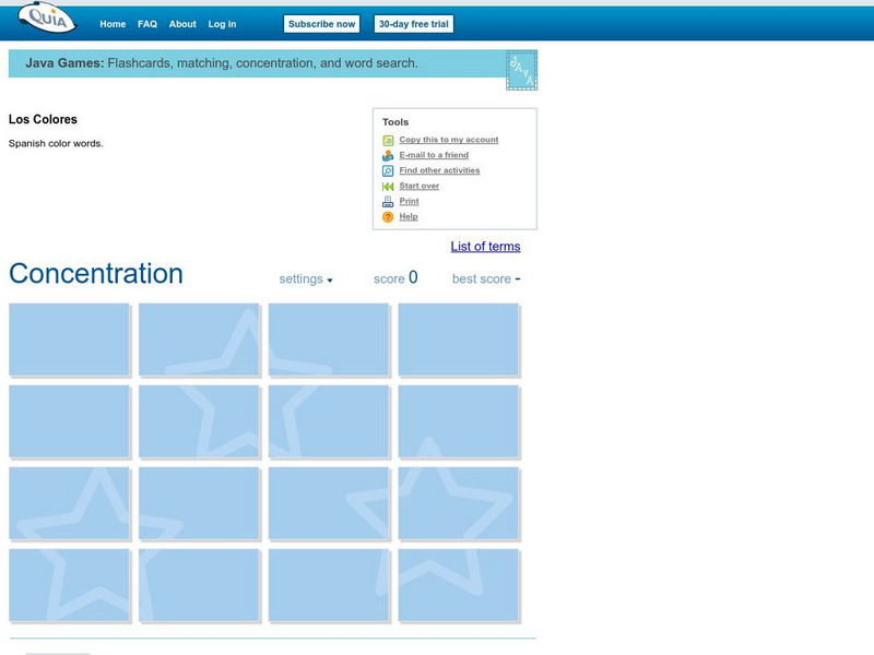 Quia: Los Colores Concentration Interactive Quia: Los Colores Concentration Interactive