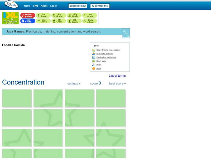 Quia: Food/la Comida Concentration Interactive Quia: Food/la Comida Concentration Interactive