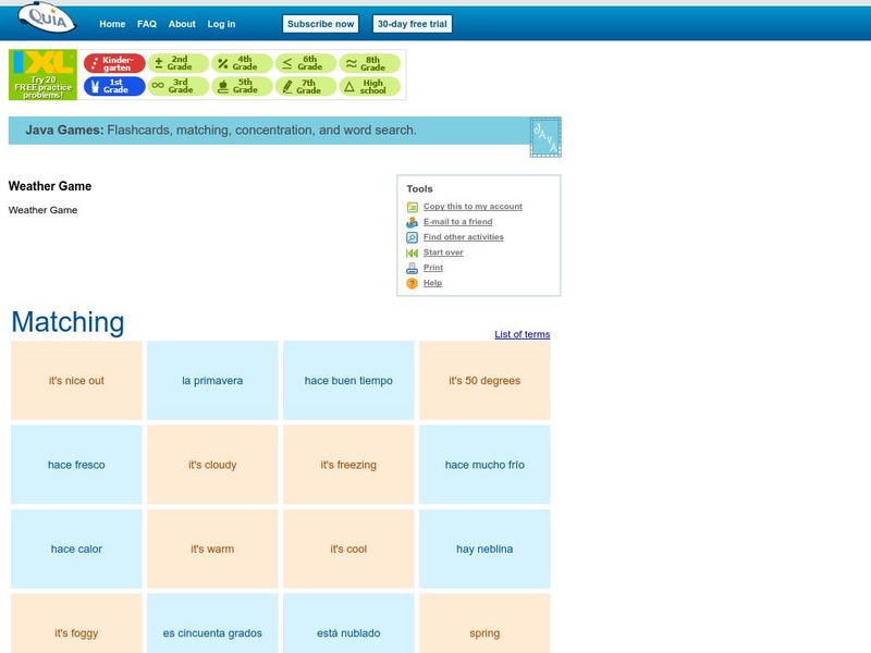 Quia: Weather Game Matching Interactive Quia: Weather Game Matching Interactive