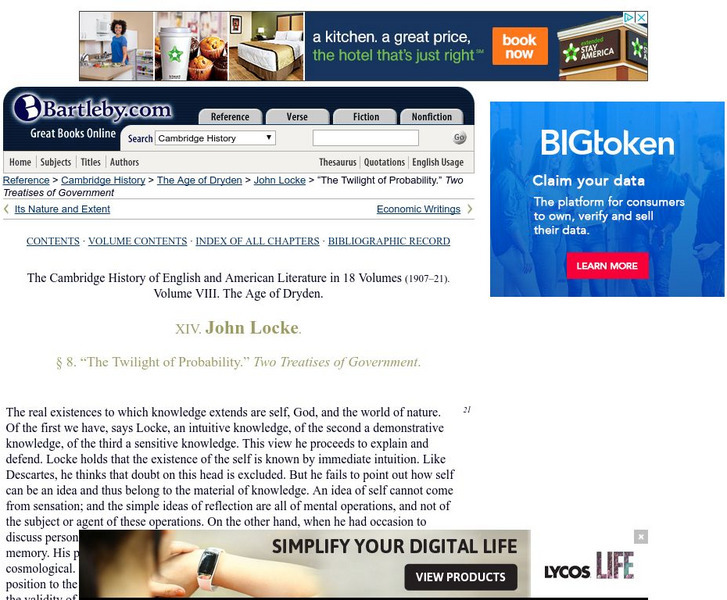 Bartleby.com: Two Treatises of Government Primary Bartleby.com: Two Treatises of Government Primary