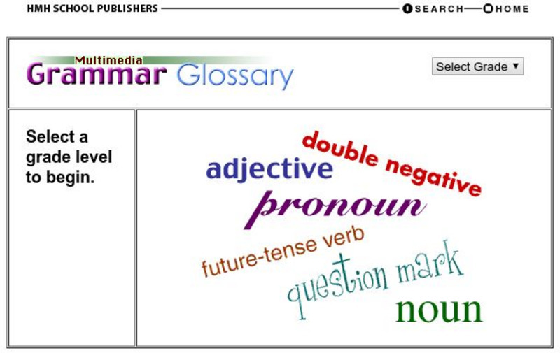 Harcourt: School Publishers: Multimedia Grammar Glossary Handout Harcourt: School Publishers: Multimedia Grammar Glossary Handout