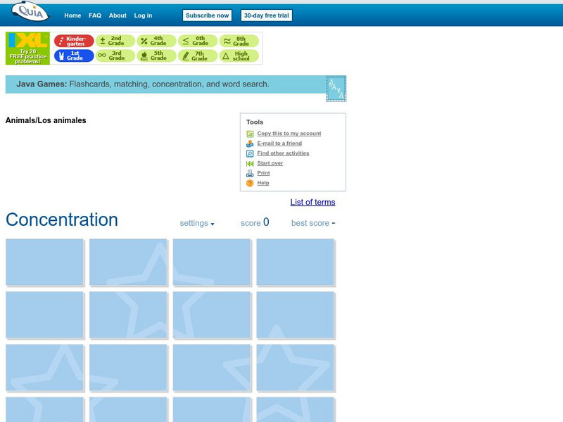 Quia: Spanish Animal Names Concentration Interactive Quia: Spanish Animal Names Concentration Interactive