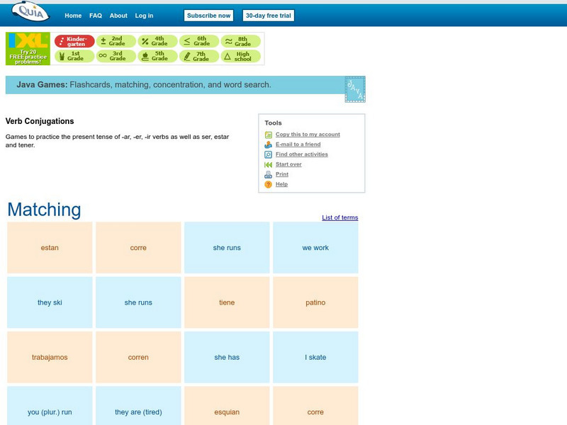 Quia: Spanish Verb Conjugation Flashcards Interactive Quia: Spanish Verb Conjugation Flashcards Interactive