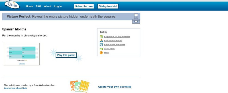 Quia: Spanish Months Game eBook Quia: Spanish Months Game eBook