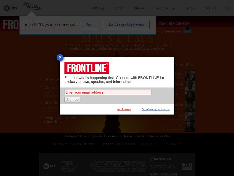 Pbs Frontline: Muslims Website Pbs Frontline: Muslims Website