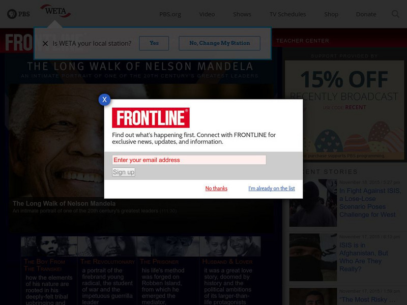 Pbs Frontline: The Long Walk of Nelson Mandela Website Pbs Frontline: The Long Walk of Nelson Mandela Website