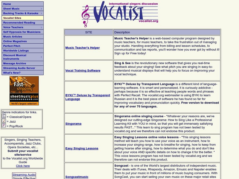 Vocalist Website Vocalist Website