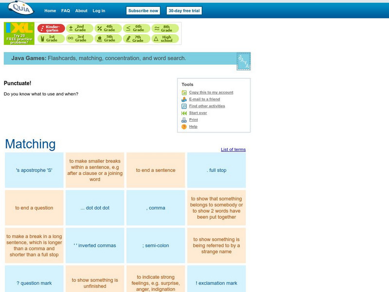 Quia: Punctuate! Interactive Quia: Punctuate! Interactive