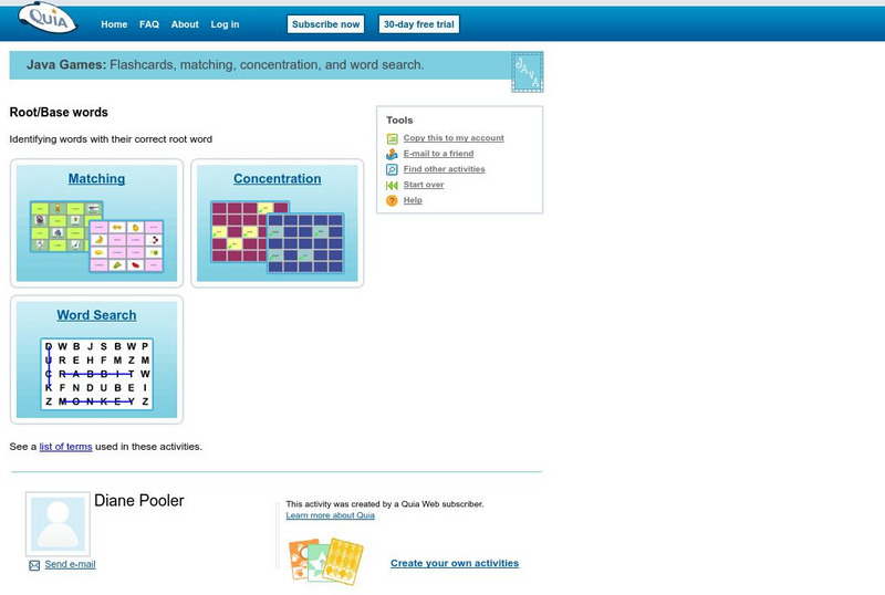 Quia: Root/base Words Interactive Quia: Root/base Words Interactive