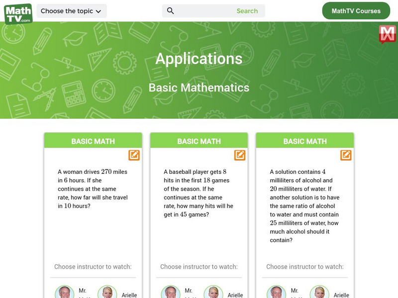Math tv.com: Basic Mathematics: Basic Percent Problems: Applications Instructional Video Math tv.com: Basic Mathematics: Basic Percent Problems: Applications Instructional Video