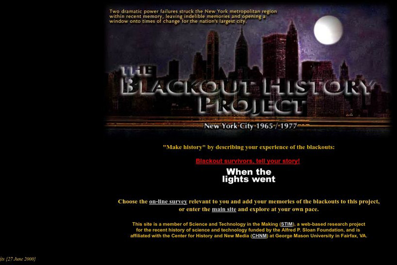 George Mason University: The Blackout History Project Handout