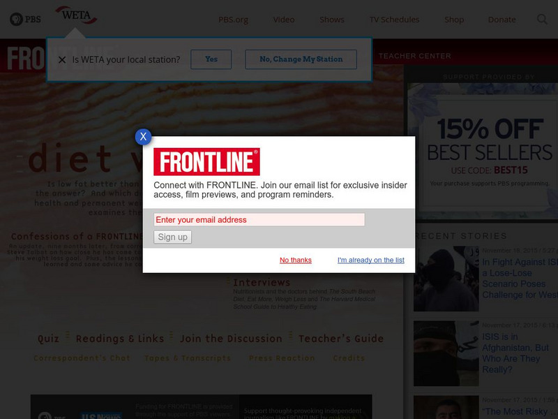 Pbs Frontline: Diet Wars Website Pbs Frontline: Diet Wars Website
