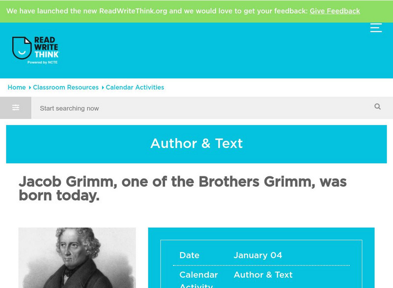 Read Write Think: Brothers Grimm Classroom Activity Activity Read Write Think: Brothers Grimm Classroom Activity Activity
