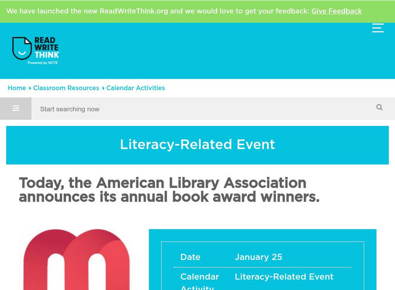 Read Write Think: Book Award Winners Activity Activity Read Write Think: Book Award Winners Activity Activity