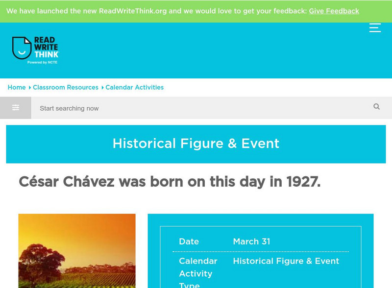 Read Write Think: Cesar Chavez Classroom Activity Activity Read Write Think: Cesar Chavez Classroom Activity Activity