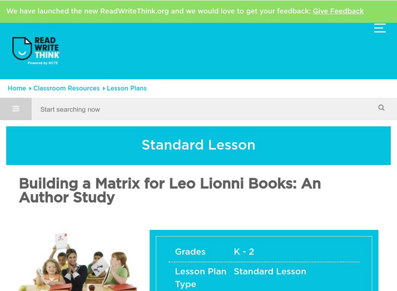 Read Write Think: Building a Matrix for Leo Lionni Books an Author ...
