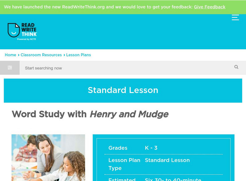 Read Write Think: Word Study With Henry and Mudge Lesson Plan Read Write Think: Word Study With Henry and Mudge Lesson Plan