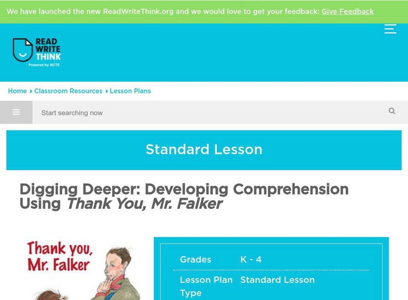 Read Write Think: Developing Comprehension Using Lesson Plan Read Write Think: Developing Comprehension Using Lesson Plan