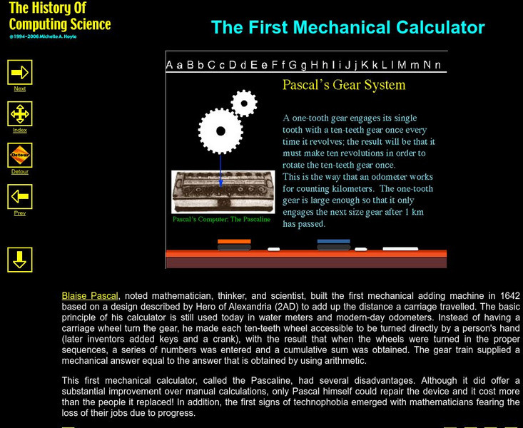 History of Computing Science: First Mechanical Calculator Handout
