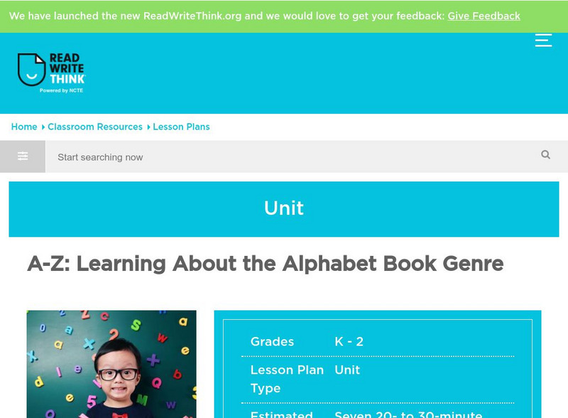 Read Write Think: A Z: Learning About the Alphabet Book Genre Lesson Plan Read Write Think: A Z: Learning About the Alphabet Book Genre Lesson Plan