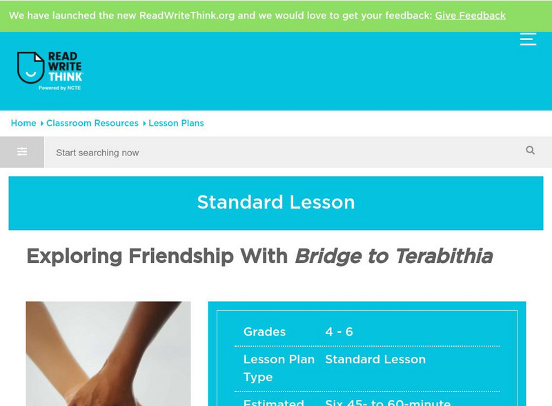 Read Write Think: Exploring Friendship With Bridge to Terabithia Lesson Plan Read Write Think: Exploring Friendship With Bridge to Terabithia Lesson Plan