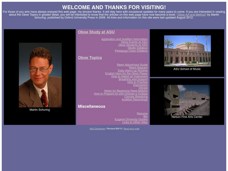 Arizona State University: Oboe Homepage Website Arizona State University: Oboe Homepage Website