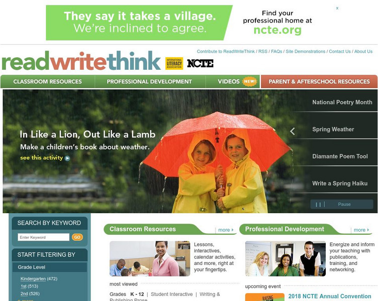 Read Write Think: Read Write Think Professional Doc for Pre-K - 1st ...