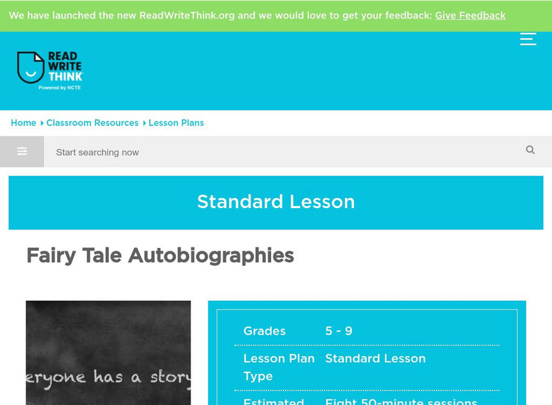 Read Write Think: Fairy Tale Autobiographies Lesson Plan Read Write Think: Fairy Tale Autobiographies Lesson Plan