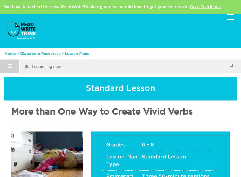 Read Write Think: More Than One Way to Create Vivid Verbs Lesson Plan