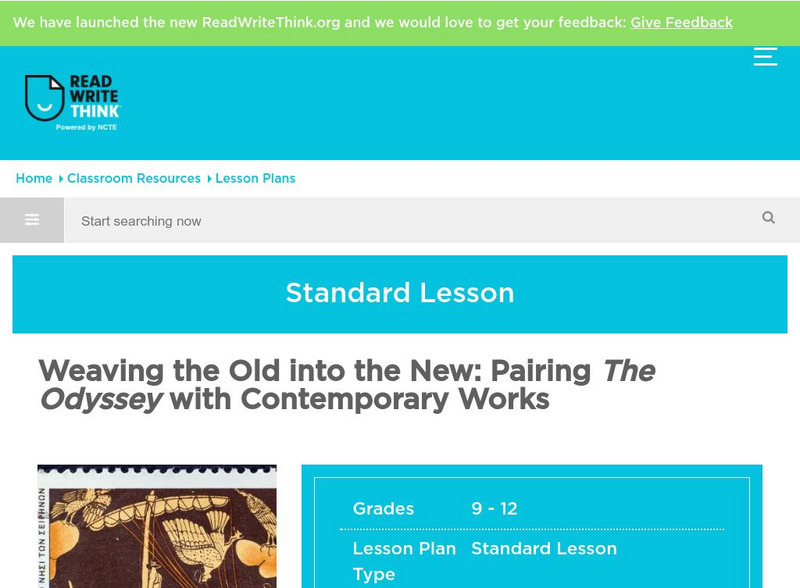 Read Write Think: Pairing the Odyssey With Contemporary Works Lesson Plan Read Write Think: Pairing the Odyssey With Contemporary Works Lesson Plan