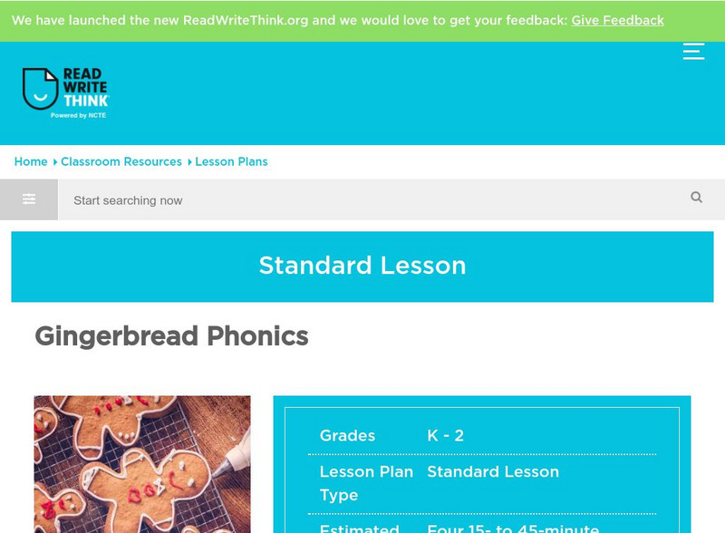 Read Write Think: Gingerbread Phonics Lesson Plan Read Write Think: Gingerbread Phonics Lesson Plan