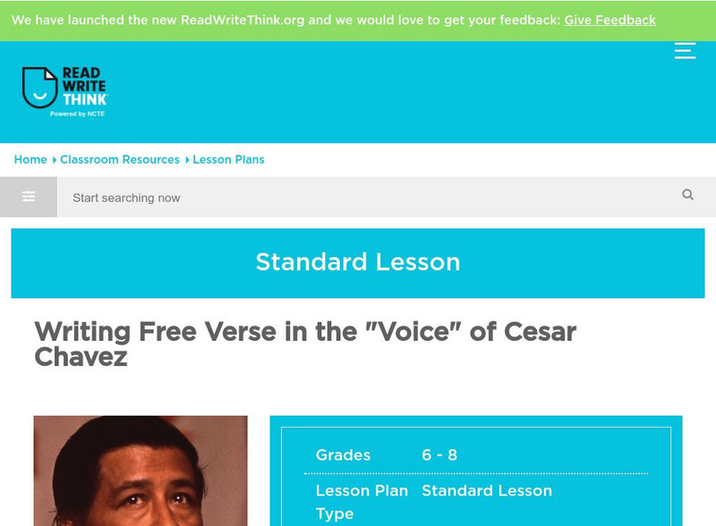 Read Write Think: Writing Free Verse Lesson Plan Read Write Think: Writing Free Verse Lesson Plan