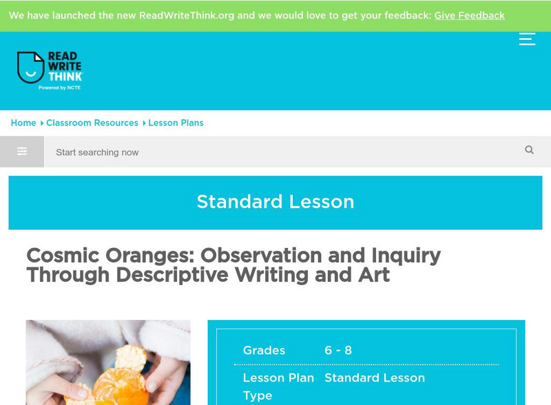 Read Write Think: Cosmic Oranges Lesson Plan Read Write Think: Cosmic Oranges Lesson Plan