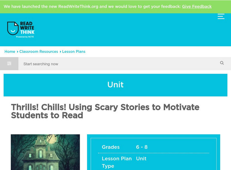 Read Write Think: Using Scary Stories to Motivate Students Lesson Plan Read Write Think: Using Scary Stories to Motivate Students Lesson Plan