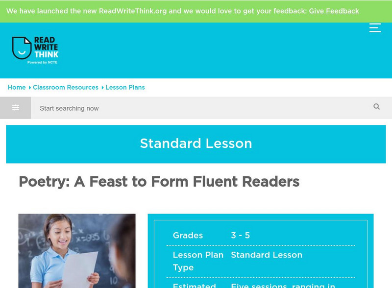 Read Write Think: Poetry: A Feast to Form Fluent Readers Lesson Plan Read Write Think: Poetry: A Feast to Form Fluent Readers Lesson Plan