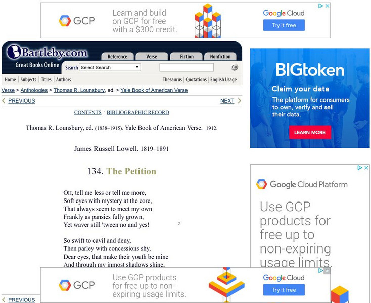 Bartleby.com: "The Petition" eBook Bartleby.com: "The Petition" eBook