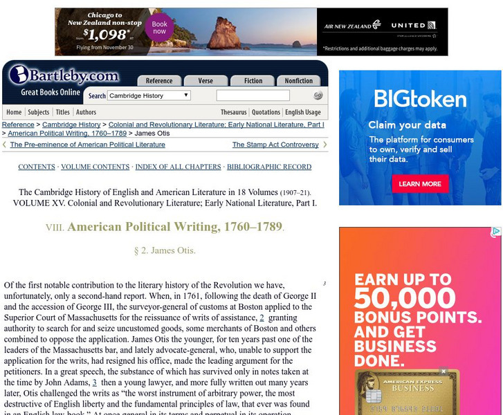 Bartleby.com: American Political Writing James Otis Primary Bartleby.com: American Political Writing James Otis Primary