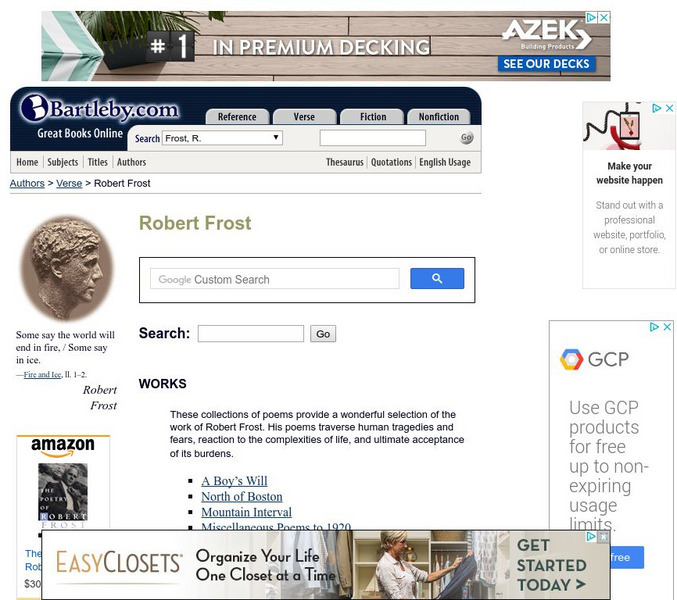 Bartleby.com: Robert Frost Handout Bartleby.com: Robert Frost Handout